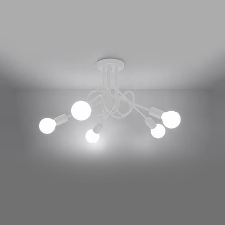 Żyrandol SUPEŁ 5 biały