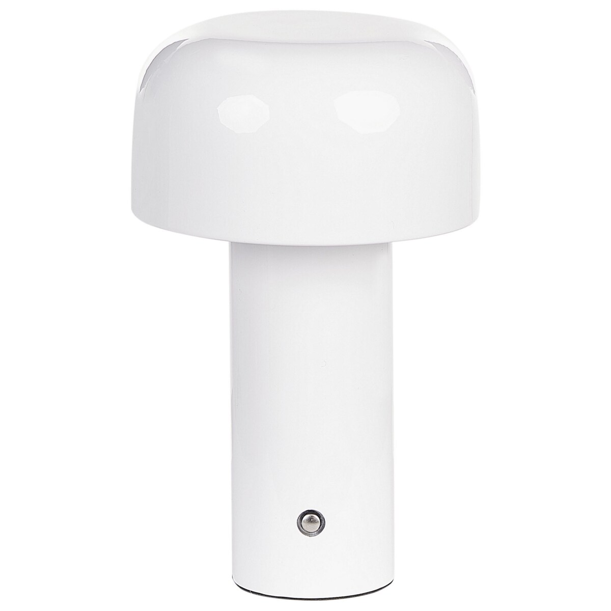 Bezprzewodowa lampa stołowa metalowa biała BESOS