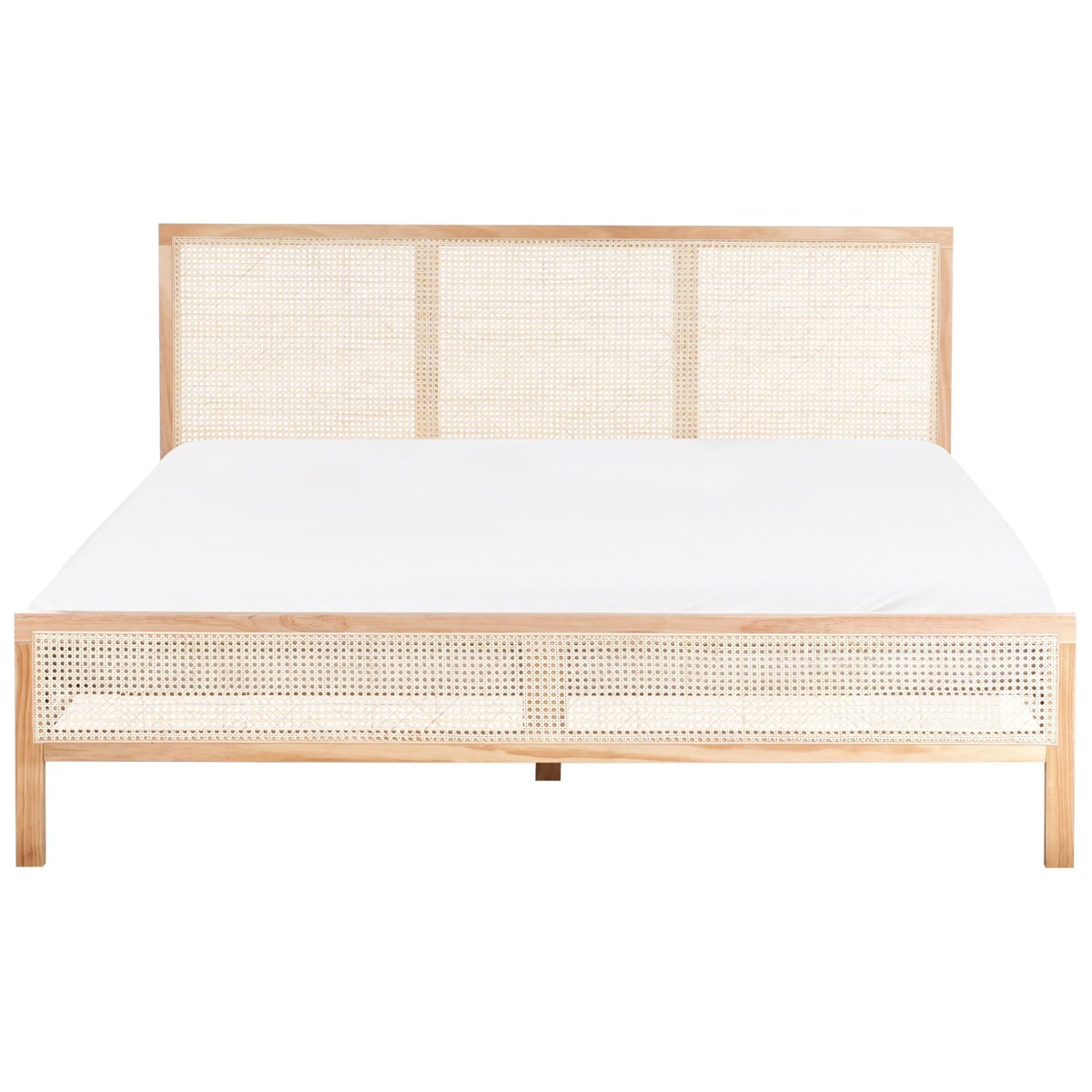 Łóżko Drewno sosnowe SALERNAS 180 x 200 cm Jasnobrązowy