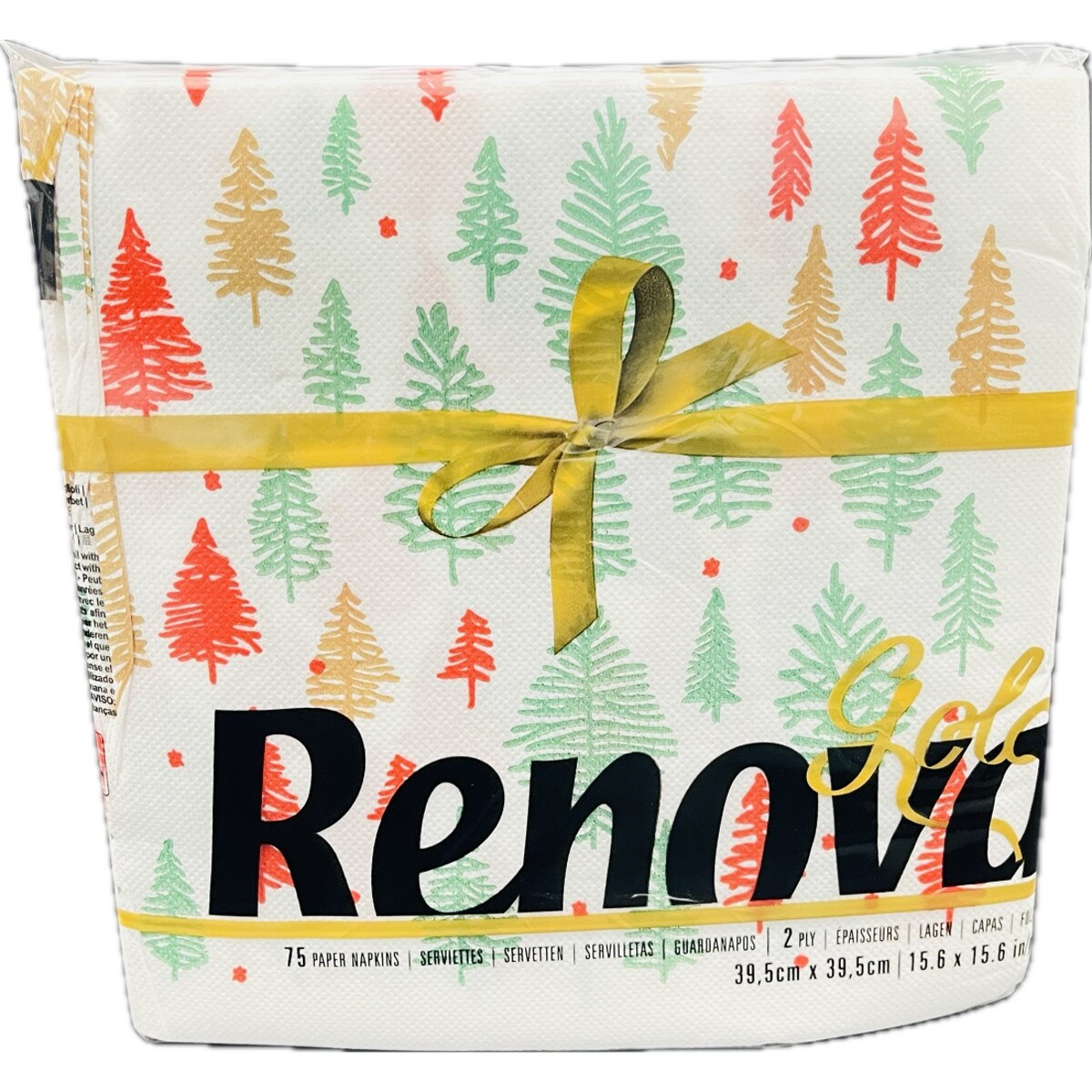 Serwetki stołowe Renova GOLD Stars&Trees 75szt