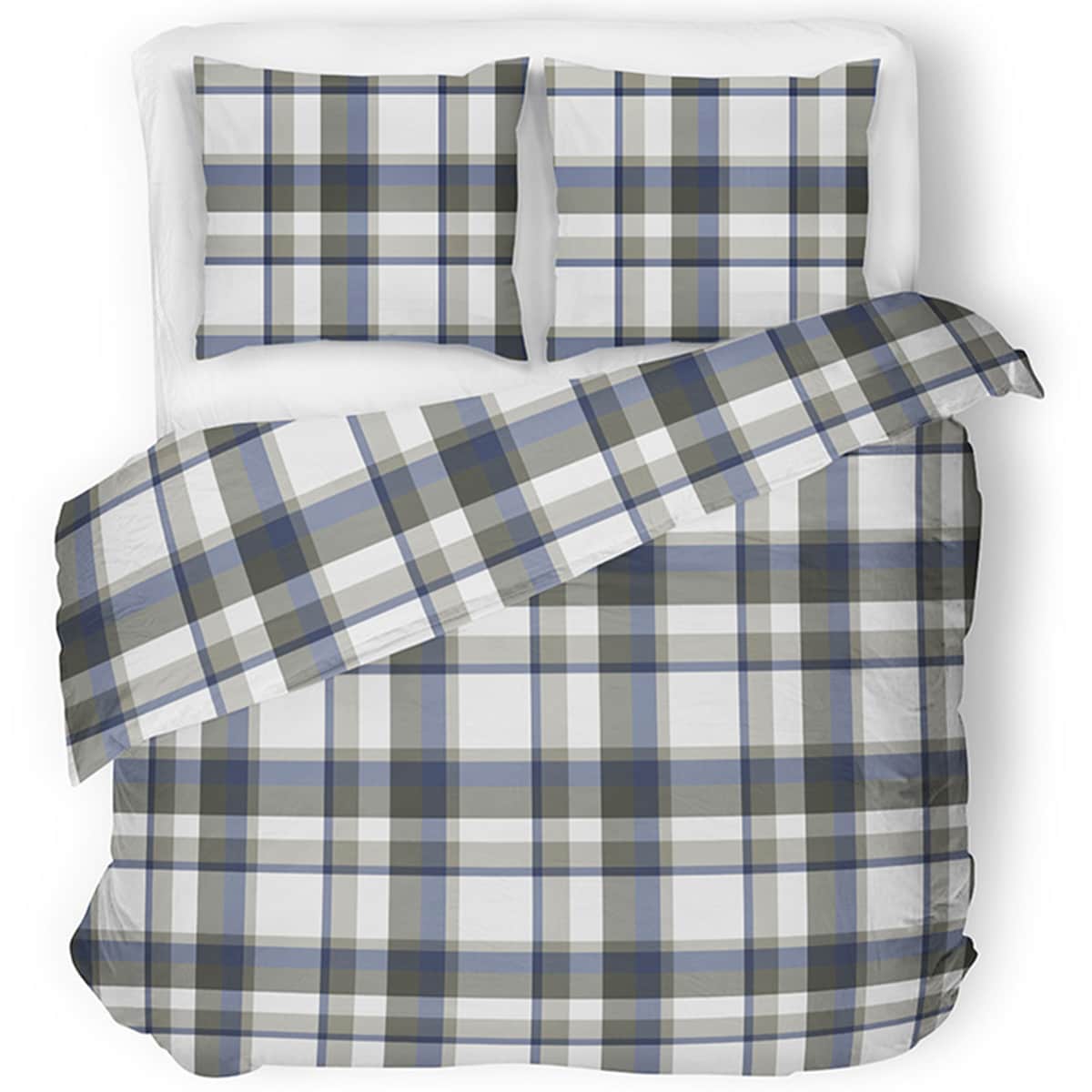 EMYS bawełniany komplet pościeli w kratę, 160x200