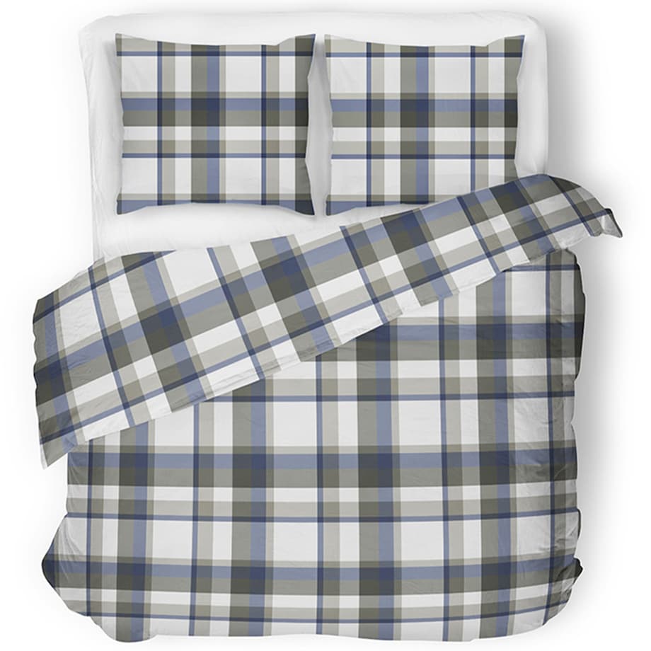 EMYS bawełniany komplet pościeli w kratę, 160x200