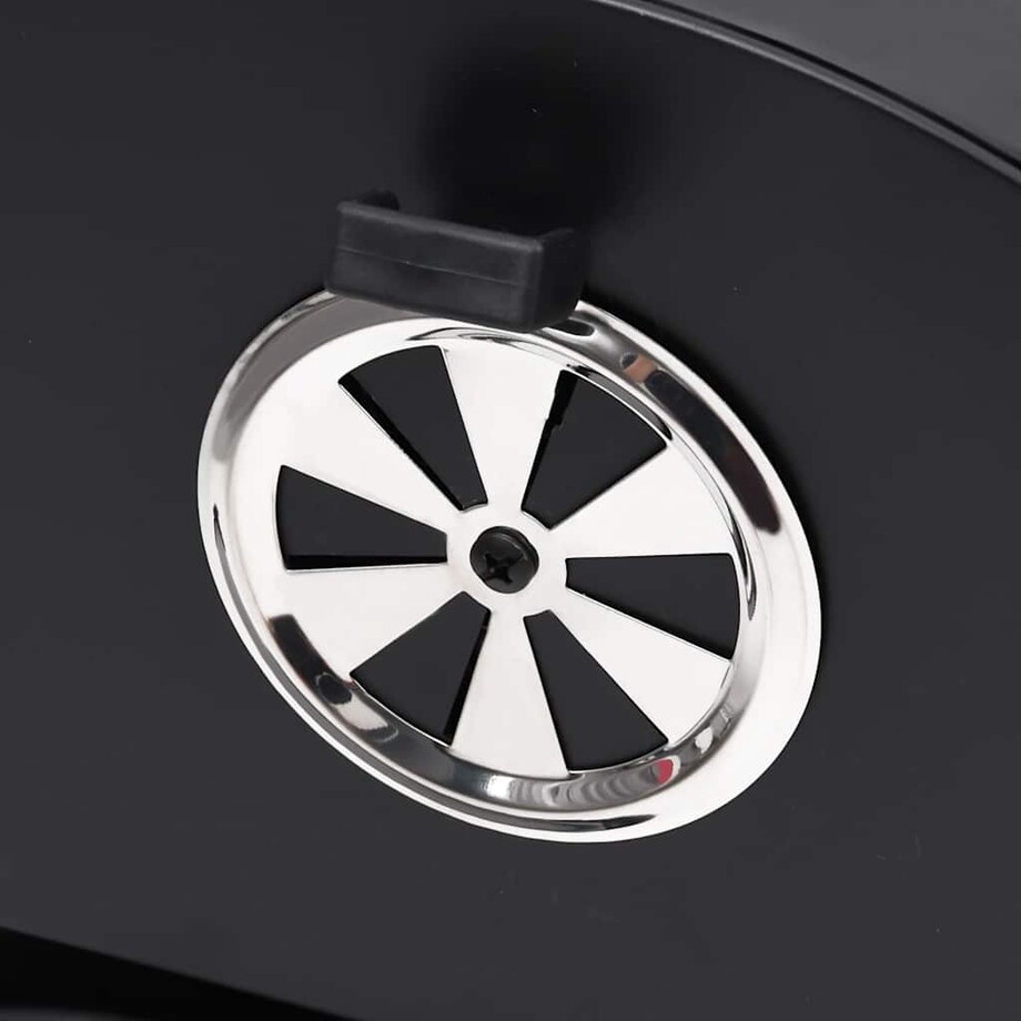 vidaXL Grill beczkowy z 2 rusztowaniami, czarny, 80x95x90 cm, stal