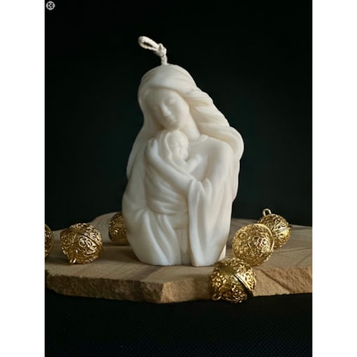 Świeca sojowa ozdobna religijna Maryja z dzieciątkiem