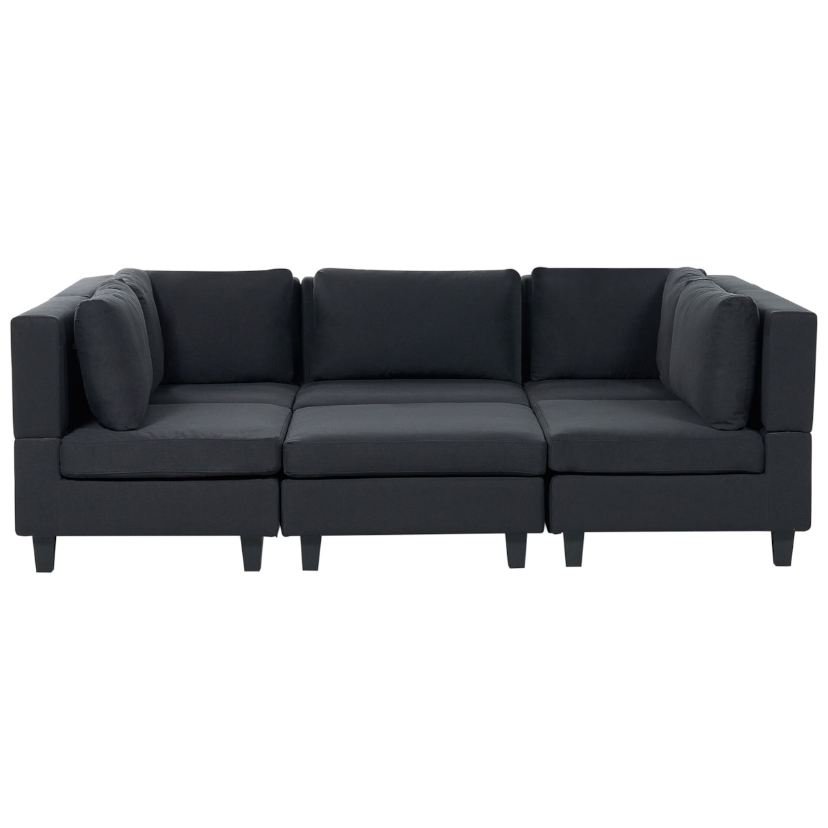 Sofa modułowa 5-osobowa z otomaną czarna UNSTAD