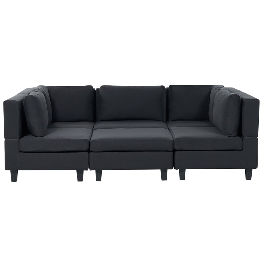 Sofa modułowa 5-osobowa z otomaną czarna UNSTAD