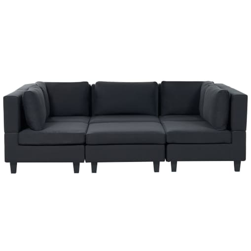 Sofa modułowa 5-osobowa z otomaną czarna UNSTAD