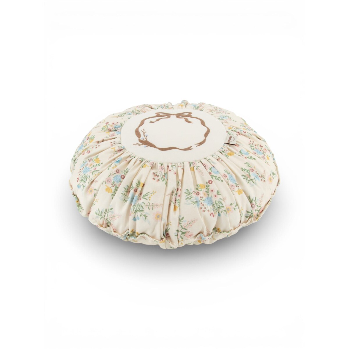 Poduszka dekoracyjna okrągła z haftem Blooming Meadow