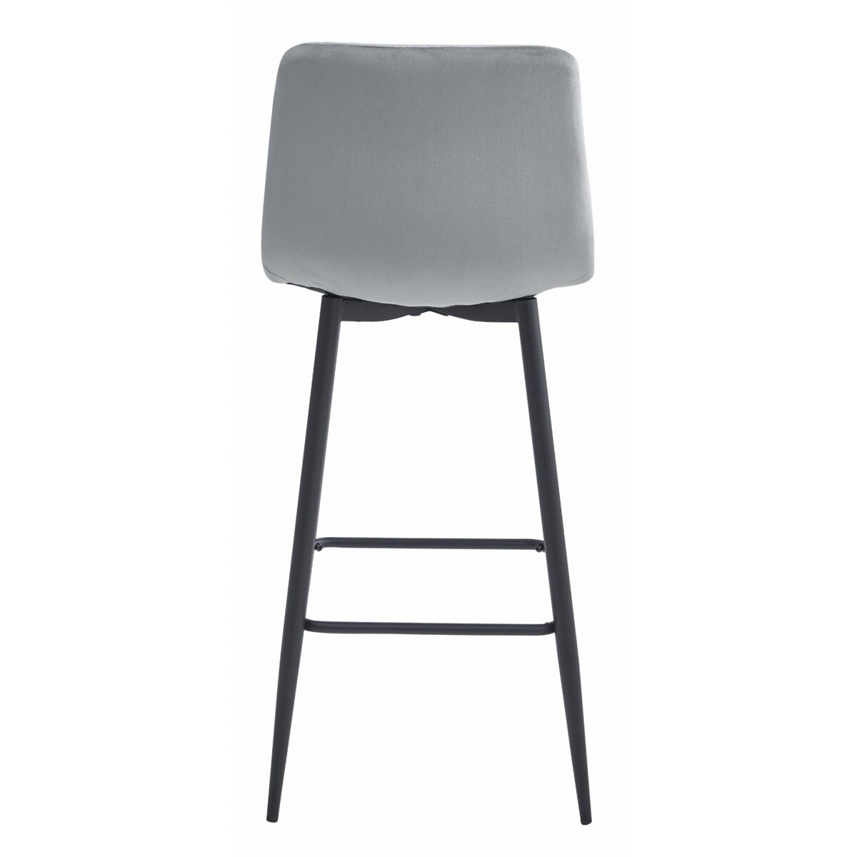 Hoker Do Jadalni Kuchni Baru Wysoki Pozza - Aksamit Srebrno-Szary / Nogi Czarne X 2