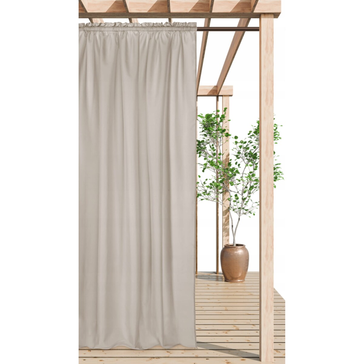 Zasłona Ogrodowa Wodoodporna Tarasowa Taśma Żabki Tunel 140 x 250 + Upięcie