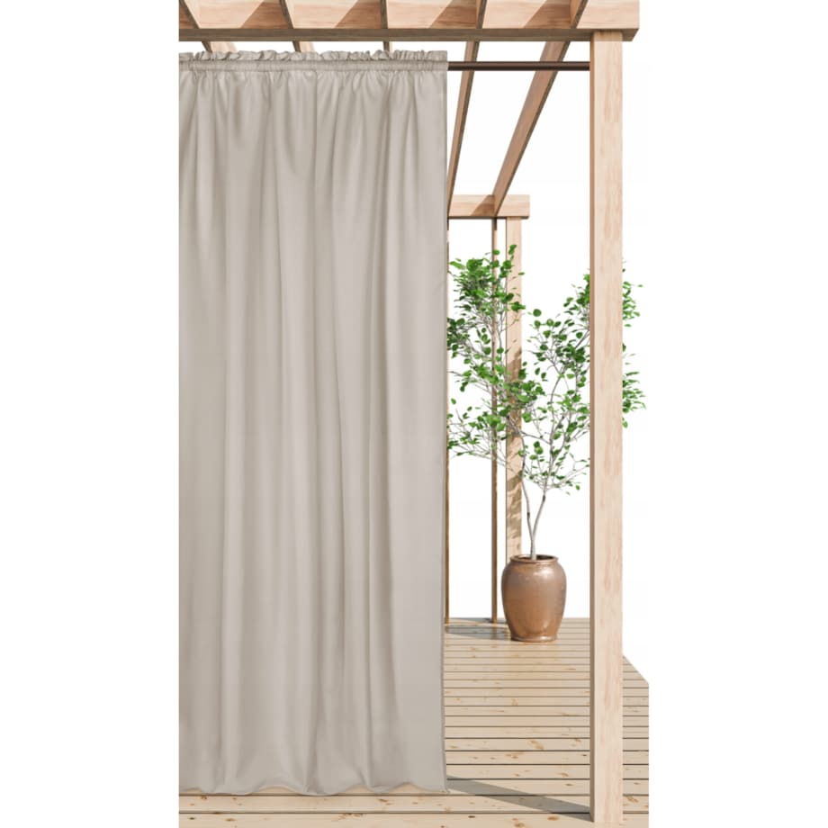 Zasłona Ogrodowa Wodoodporna Tarasowa Taśma Żabki Tunel 140 x 250 + Upięcie