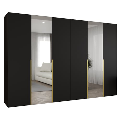 Szafa uchylna otwierana ALICANTE 2 300 wys. 202 cm Czarny + u. Złoty