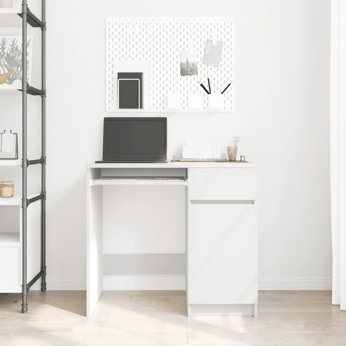 vidaXL Biurko Białe 86x49x76 cm Drewno klejone