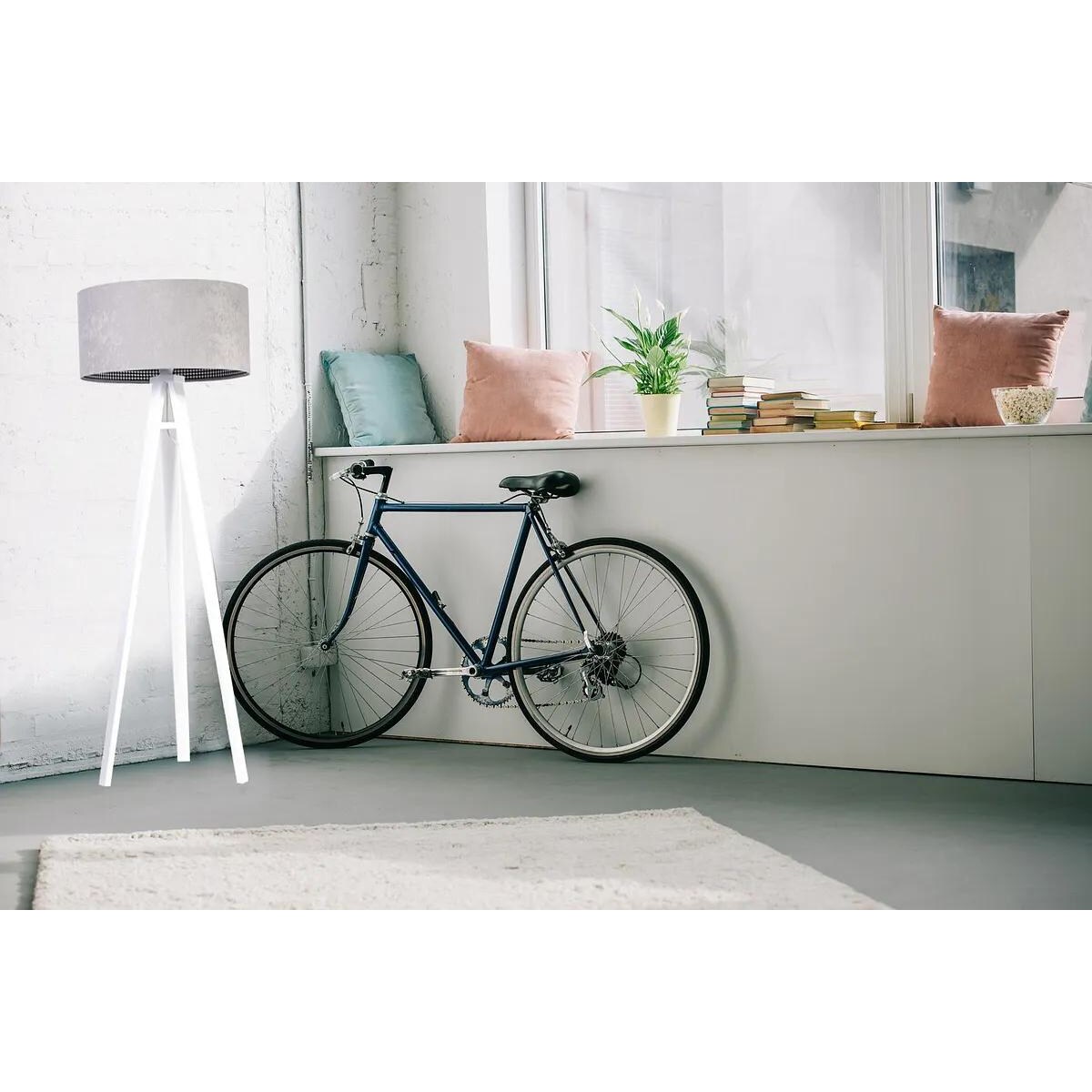 Lampa stojąca HOME 50 szara/biała