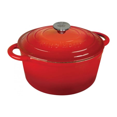 Garnek żeliwny emaliowany czerwony 2.4L 20cm na indukcję gaz KINGHOFF