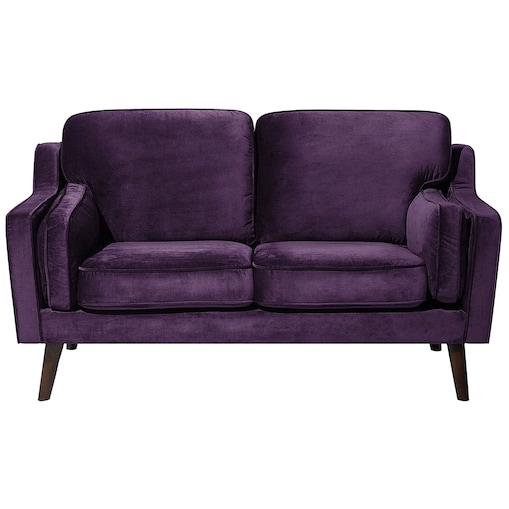Sofa dla 2 osób LOKKA Welur Purpurowy