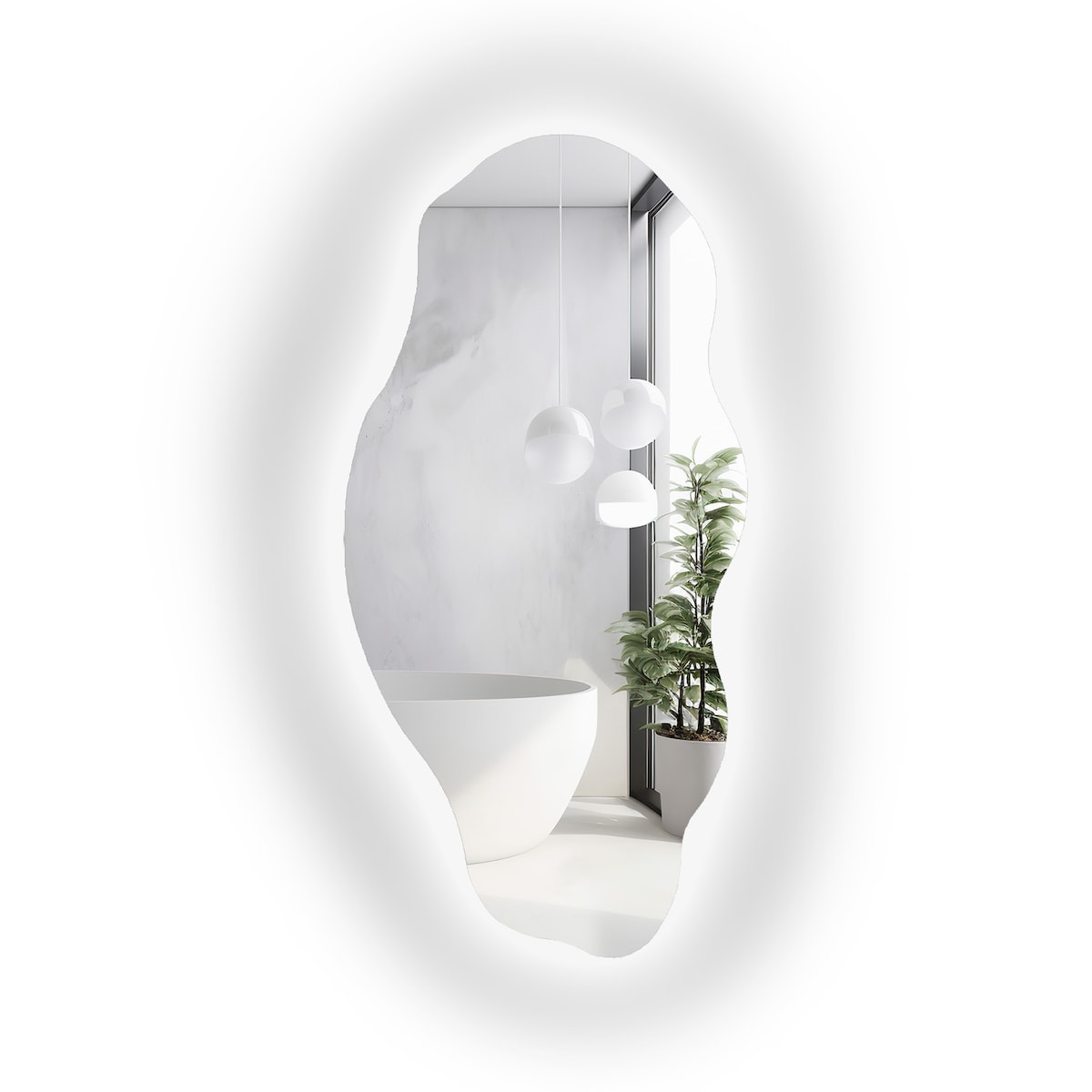 Dekoracyjne lustro o organicznym kształcie z podświetleniem - LOLIT LED