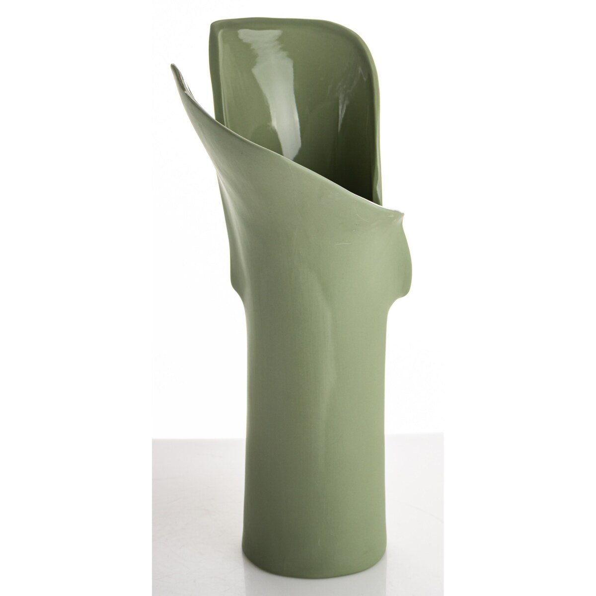 Wazon porcelanowy 35x19x14 cm LARRY zielony