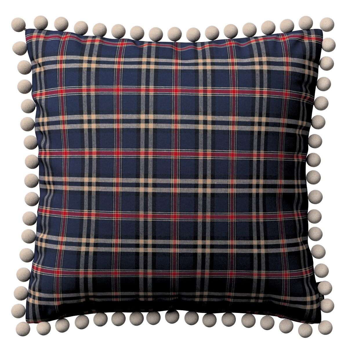 Poszewka Wera na poduszkę 45x45 granatowo-czerwona kratka