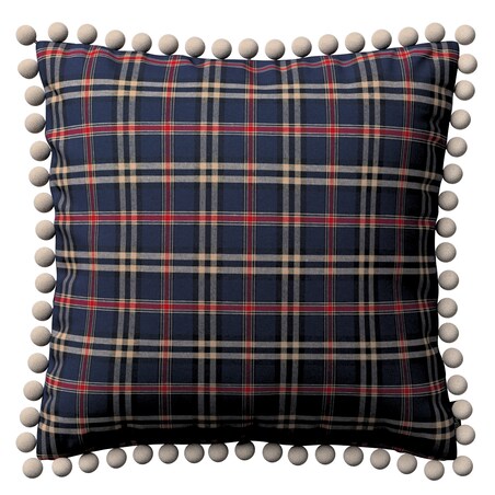 Poszewka Wera na poduszkę 45x45 granatowo-czerwona kratka
