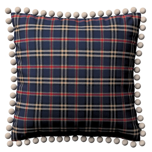 Poszewka Wera na poduszkę 45x45 granatowo-czerwona kratka