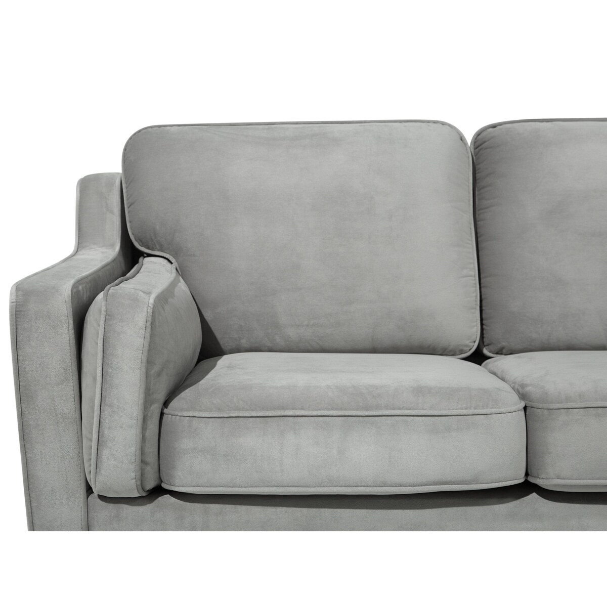 Sofa 3-osobowa welurowa jasnoszara LOKKA