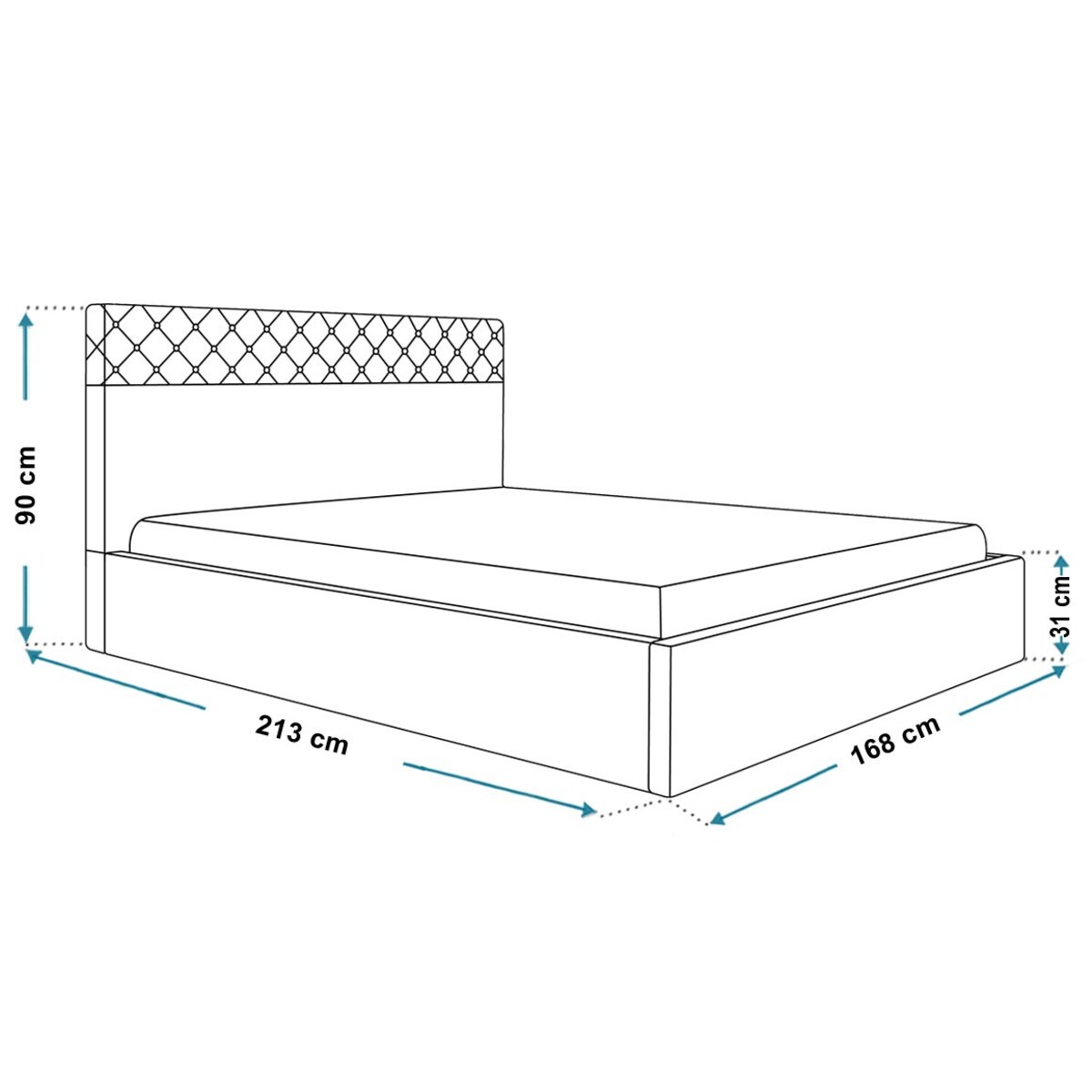 Łóżko tapicerowane 160x200 OLDO 4 z pojemnikiem, do sypialni- szare
