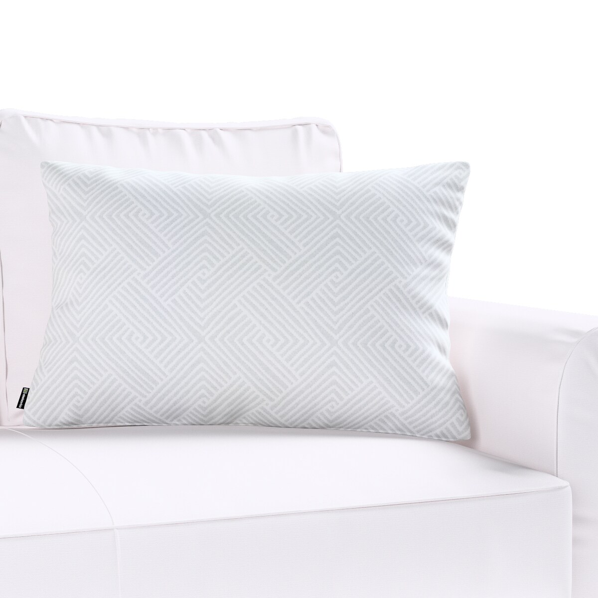 Poszewka Kinga na poduszkę prostokątną 60x40 szaro-białe wzory geometryczne
