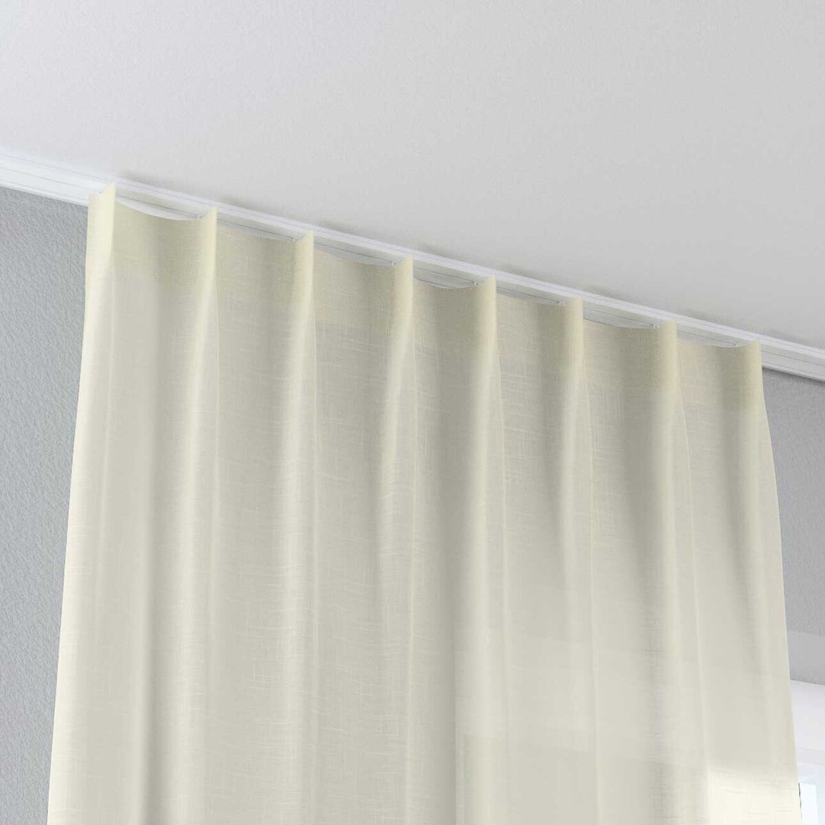 Zasłona na haczykach flex pojedynczych 130x260 prześwitujący ecru