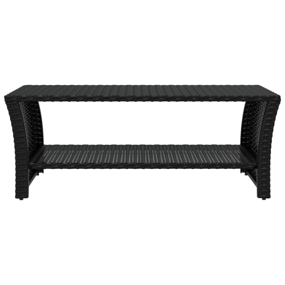 vidaXL Stolik kawowy, czarny, 100x50x40 cm, polirattan