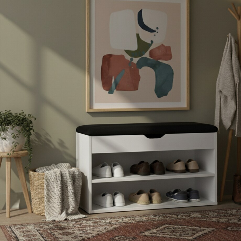 Szafka na buty z siedziskiem LEVA, 60 x 30 x 47 cm