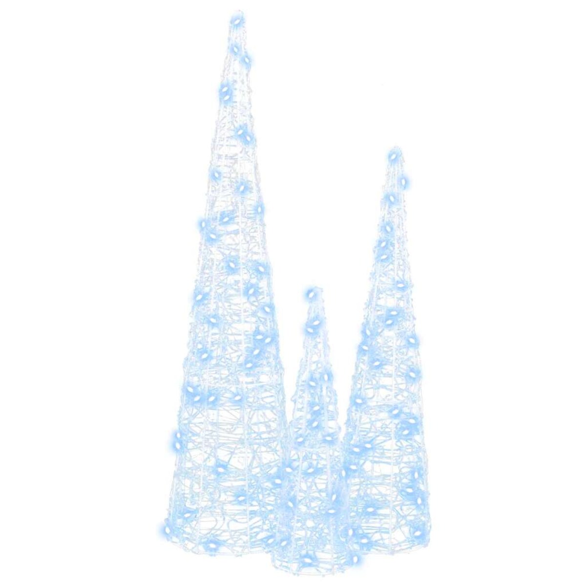 vidaXL Choinka z 90 diodami LED 3 pcs Zimna biel 20 x 20 x 80 cm Akryl