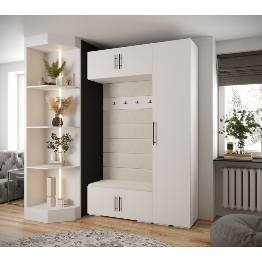 Garderoba do przedpokoju INOVA 3 Z19 biały+czarny+manila02