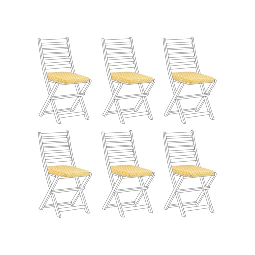 Zestaw 6 poduszek na krzesła ogrodowe geometryczny wzór żółty TOLVE