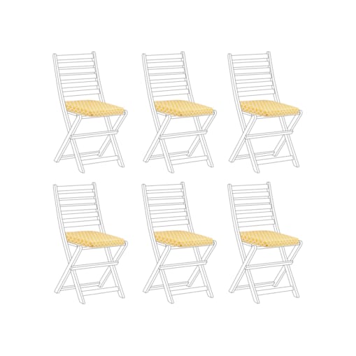 Zestaw 6 poduszek na krzesła ogrodowe geometryczny wzór żółty TOLVE