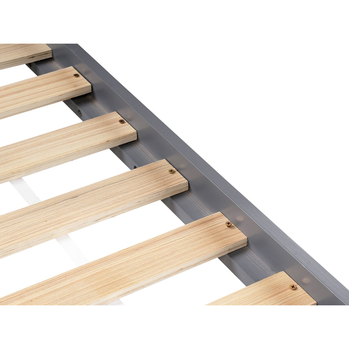 Łóżko dziecięce domek drewniane z szufladami 90 x 200 cm szare ORGEVAL