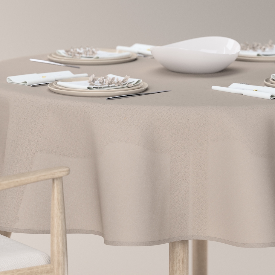 Obrus okrągły 130 x 130 cm lniany