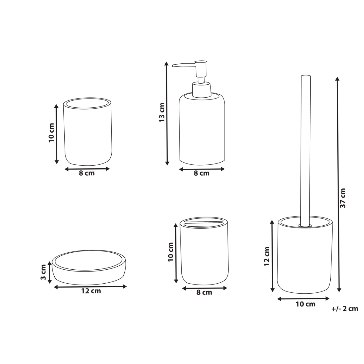 Zestaw akcesoriów łazienkowych 5 elementów CAMANA Zielony