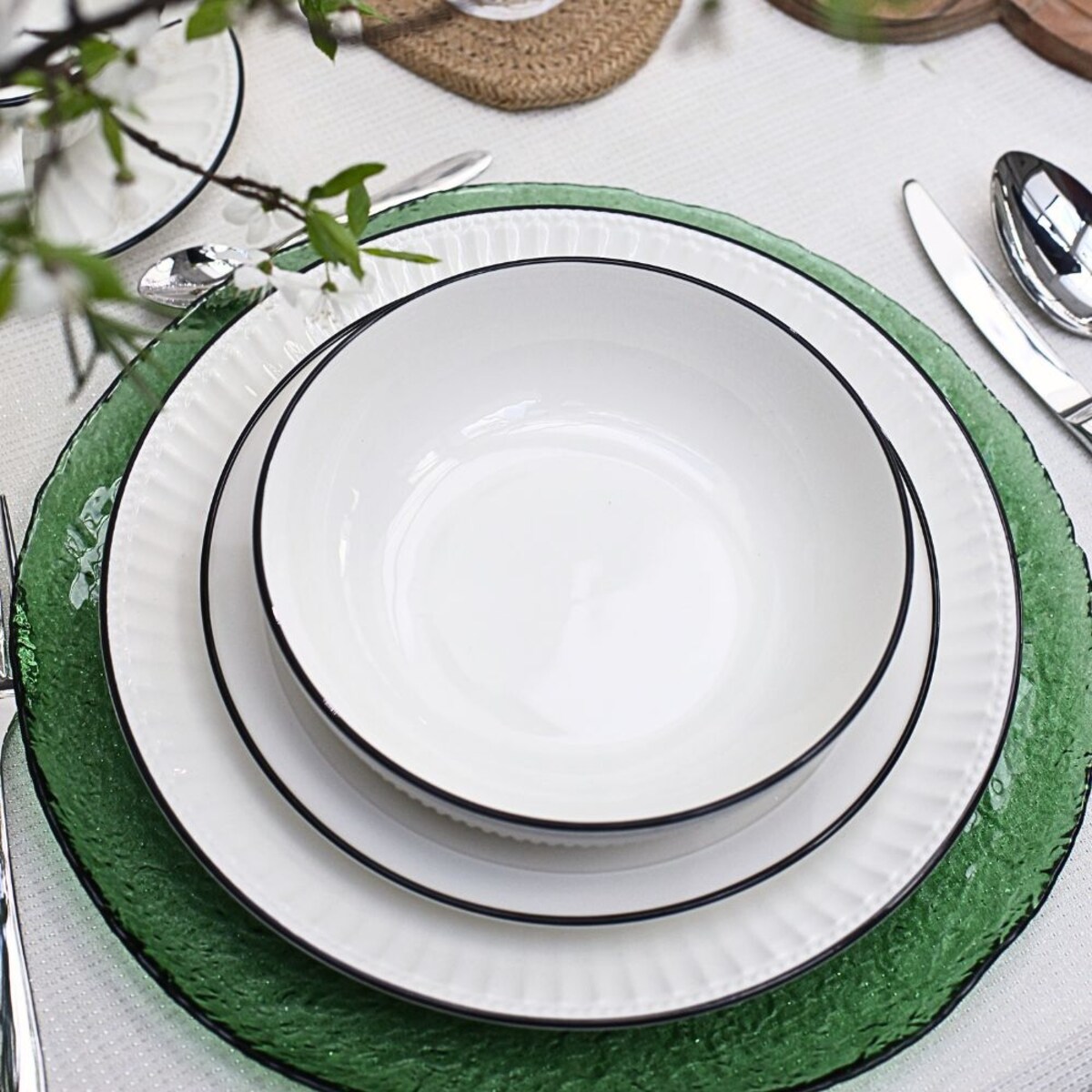 VILLA ITALIA Talerz do ciasta szklany 32 cm MIDORI