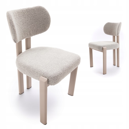 ZESTAW 2 SZTUK Krzesła LUNAR Szary-Kaszmir Tapicerowane Nowoczesne Loft