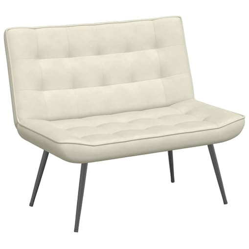 vidaXL Ławka kremowa 110x74x84 cm aksamitna