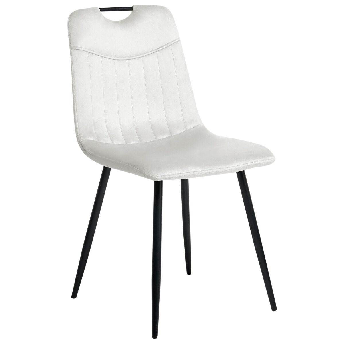 Zestaw 4 krzeseł do jadalni ARGYLE Welur Złamana biel