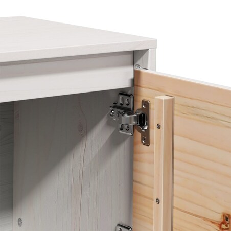 vidaXL Szafka pod telewizor, biała, 156x37x45 cm, lite drewno sosnowe