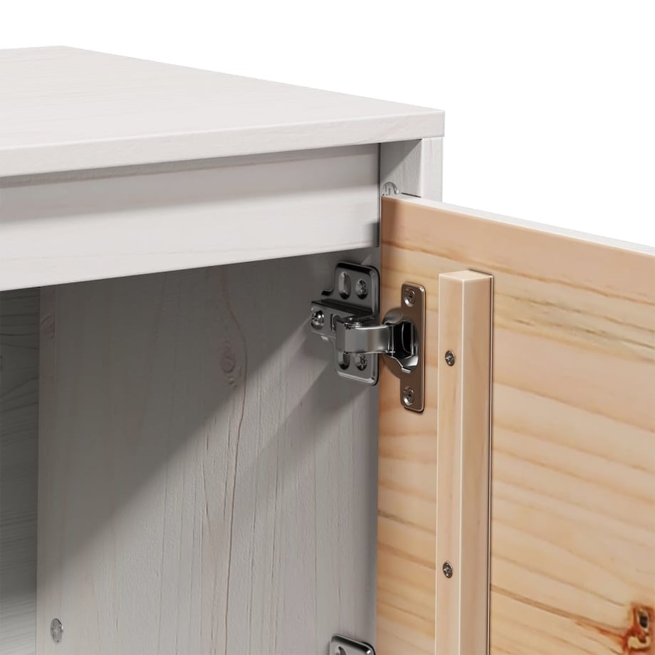 vidaXL Szafka pod telewizor, biała, 156x37x45 cm, lite drewno sosnowe