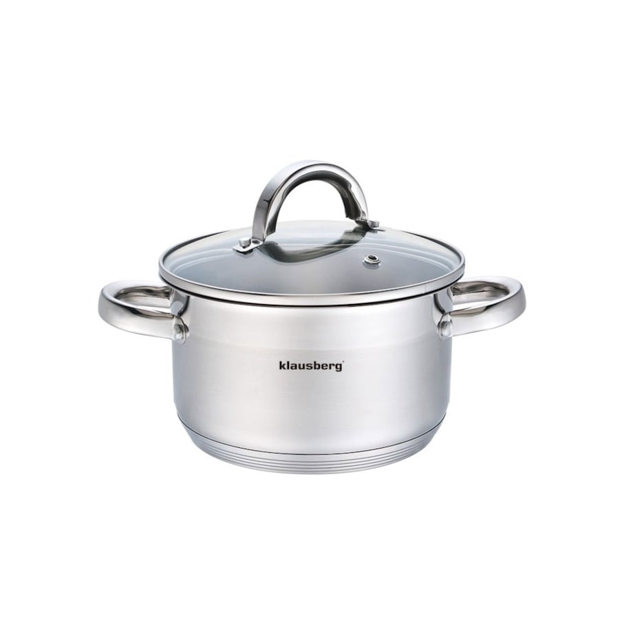 Garnek stalowy z pokrywką indukcja gaz 2.6L 18cm KLAUSBERG