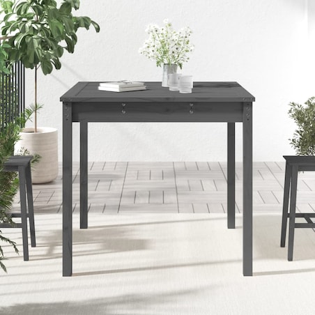 vidaXL Stolik ogrodowy, szary, 82,5x82,5x76 cm, lite drewno sosnowe
