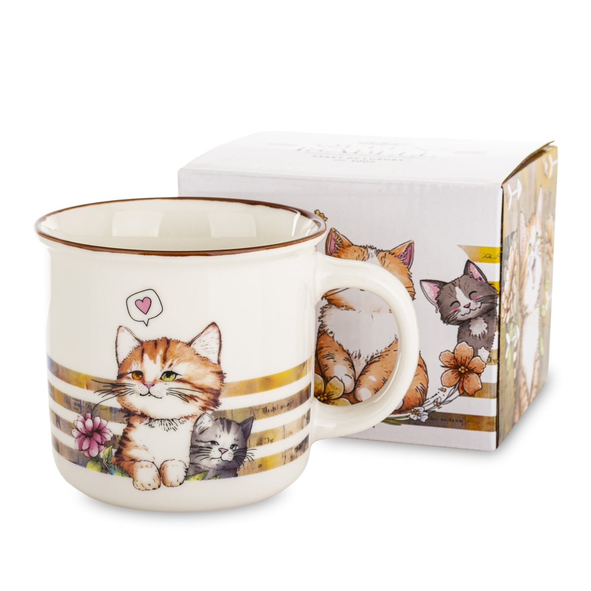 Kubek porcelanowy 400 ml 2 koty 9x13x9,5 cm GATTINI-2