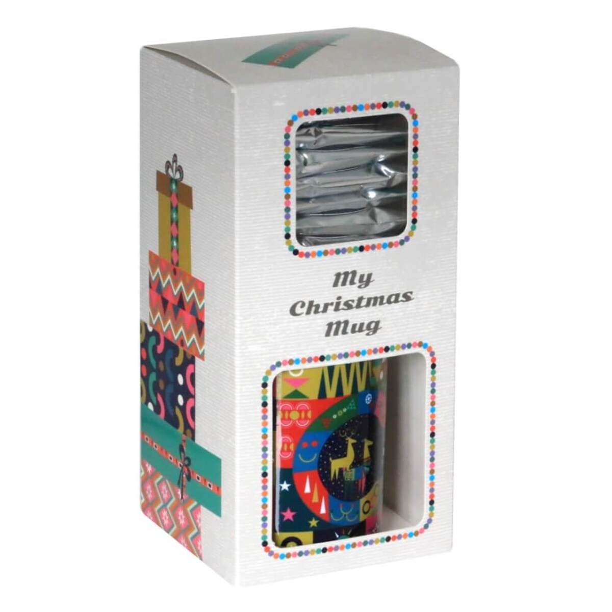 Gotowy zestaw prezentowy „My Glossy Christmas Mug“ kawa aromatyzowana mix 10 szt. kubek prezent upominek na gwiazdkę dla kobiety faceta mężczyzny mamy taty chłopaka dziewczyny żony męża