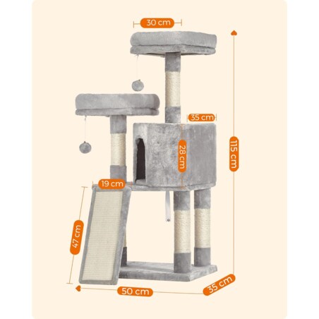 Drapak Dla Kota 50X35X115 Cm Jasno-Szary