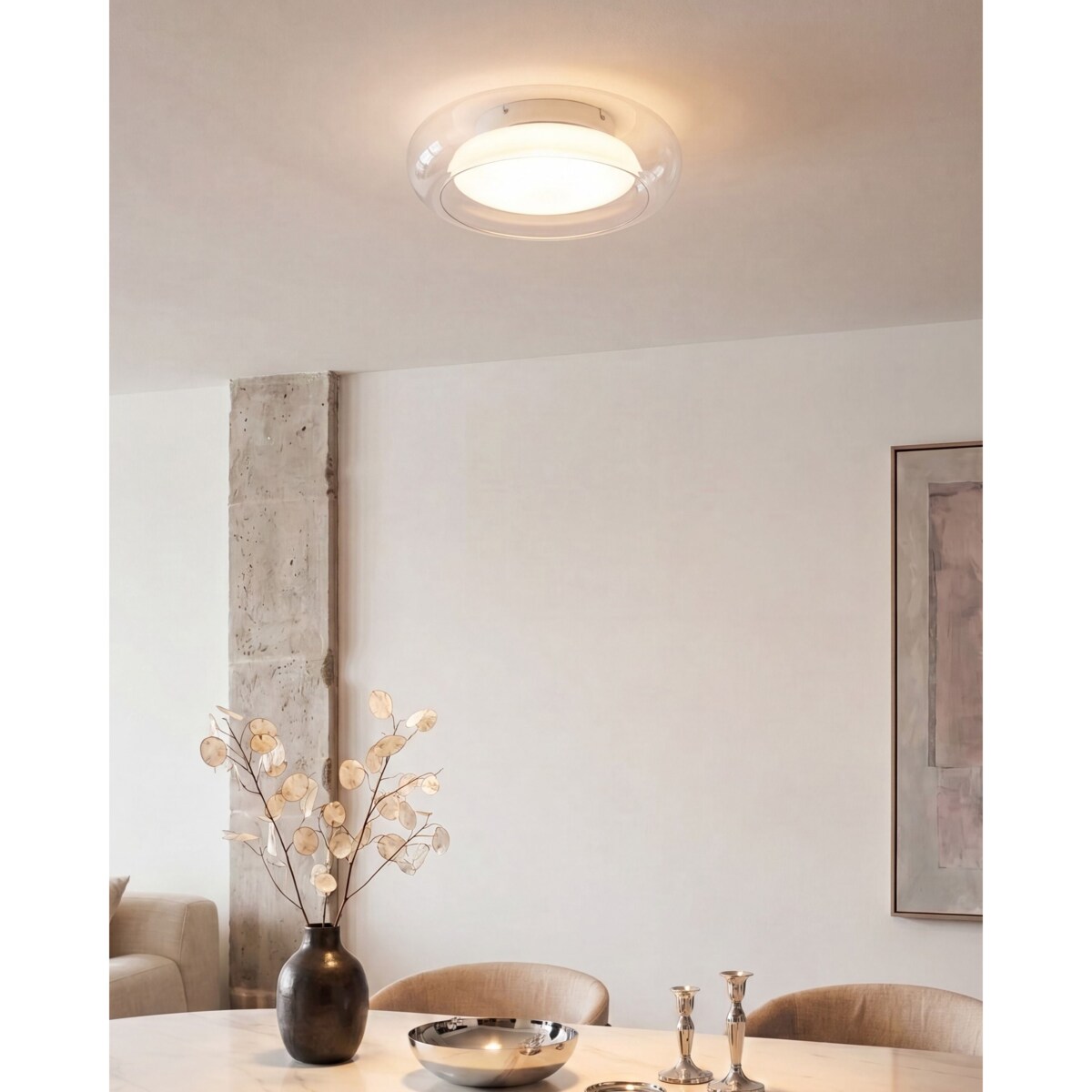 Lampa sufitowa LED NITH Ze ściemniaczem Szkło Przezroczysty